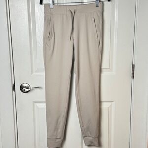 Yogalicious Lux Avenue Jogger Pants Women XS Beige Athleisure Sweatpants